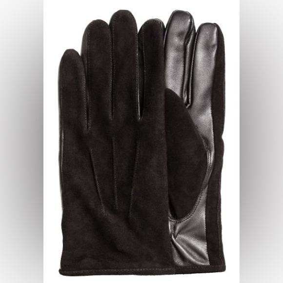 H&M Accessories - H&M Black Leather/Suede Gloves, size small